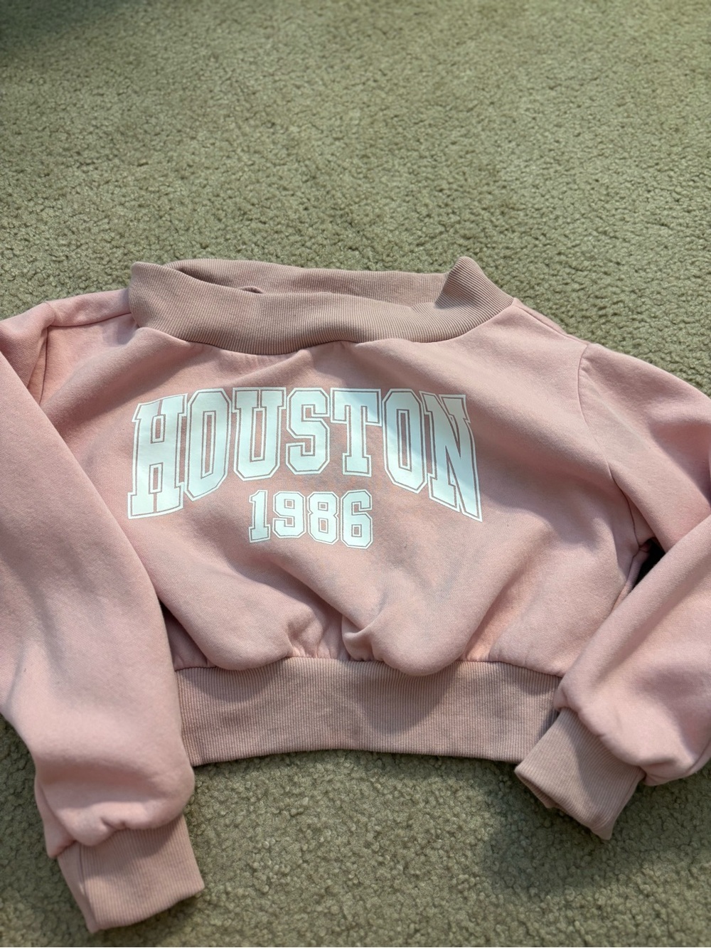Houston 1986 Pink Cropped Sweatshirt